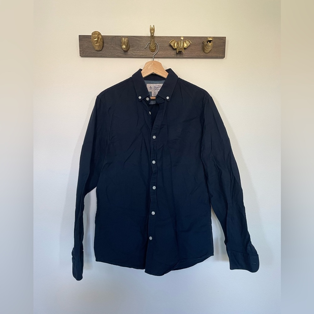 Penguin Navy Blue Button-Up Shirt